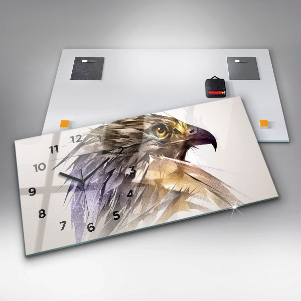 Horizontal wall clock Bird of Predation
