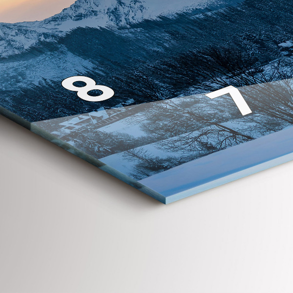 Horizontal wall clock Mountain landscape