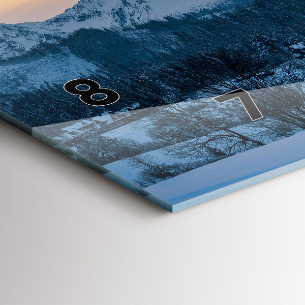 Horizontal wall clock Mountain landscape