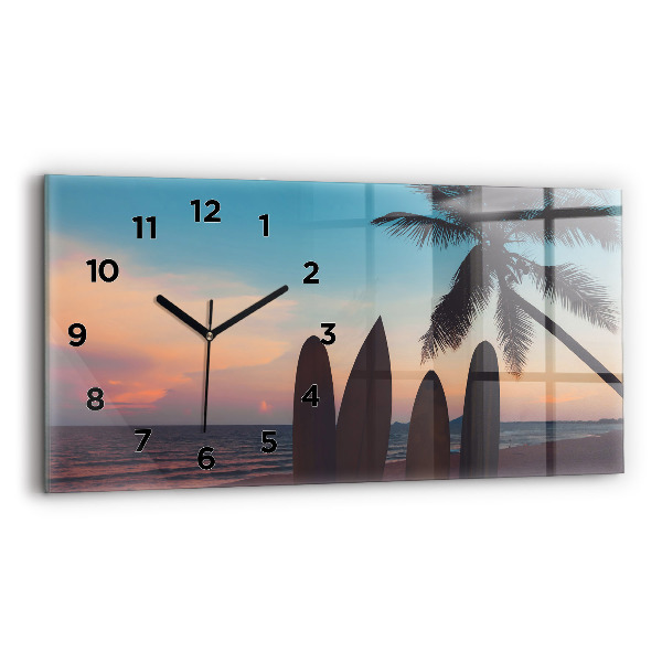Horizontal wall clock Surfing on the beach