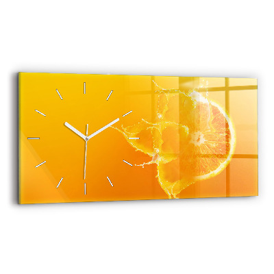 Horizontal wall clock Orange