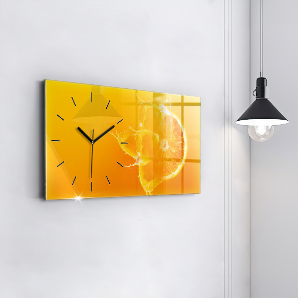 Horizontal wall clock Orange