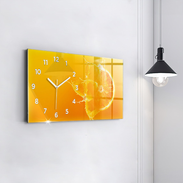 Horizontal wall clock Orange