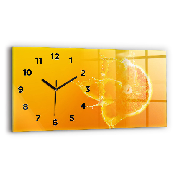 Horizontal wall clock Orange