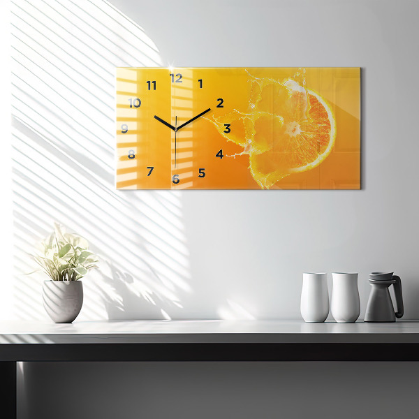 Horizontal wall clock Orange