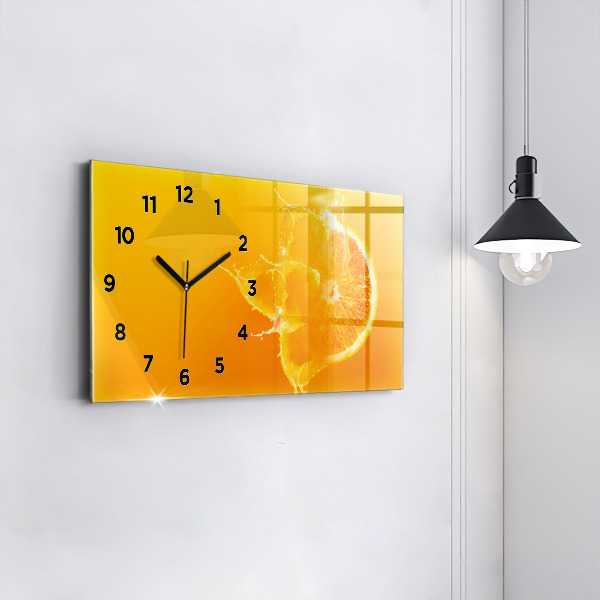 Horizontal wall clock Orange