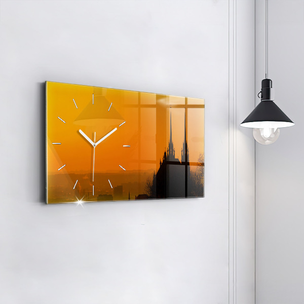 Horizontal wall clock View of the Brno Cathedral