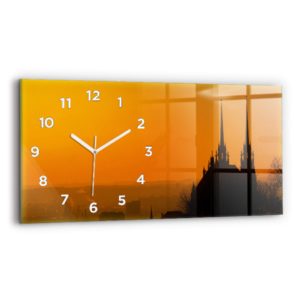 Horizontal wall clock View of the Brno Cathedral