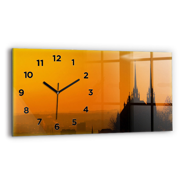 Horizontal wall clock View of the Brno Cathedral