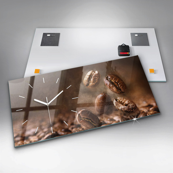 Horizontal wall clock Coffee beans