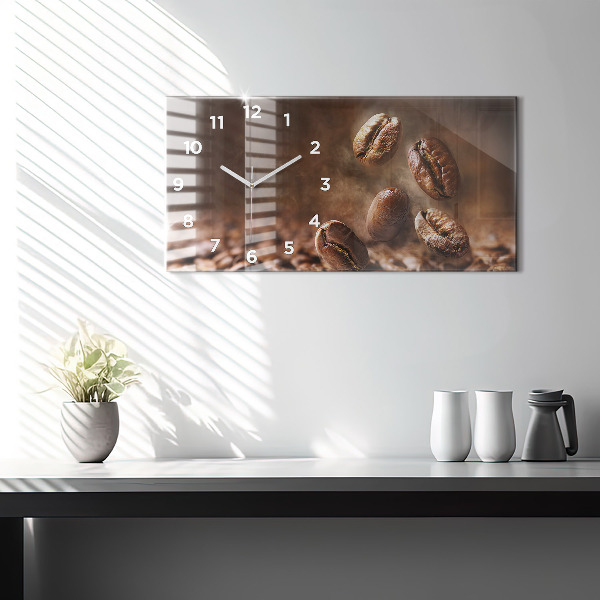 Horizontal wall clock Coffee beans