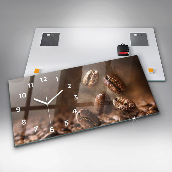 Horizontal wall clock Coffee beans