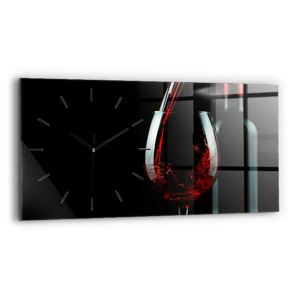 Horizontal wall clock A bottle of wine