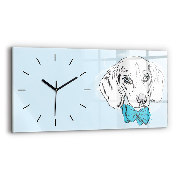 Horizontal wall clock Puppy dog