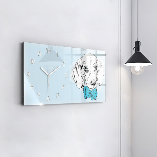 Horizontal wall clock Puppy dog