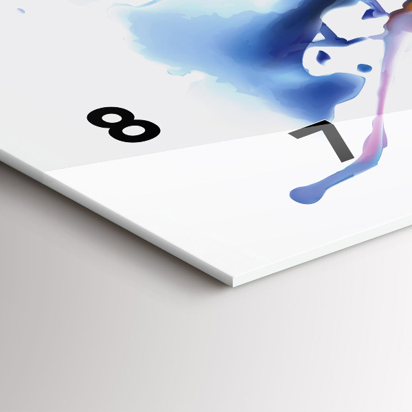 Horizontal wall clock Lion - watercolor