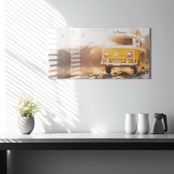 Horizontal wall clock Car on vacation
