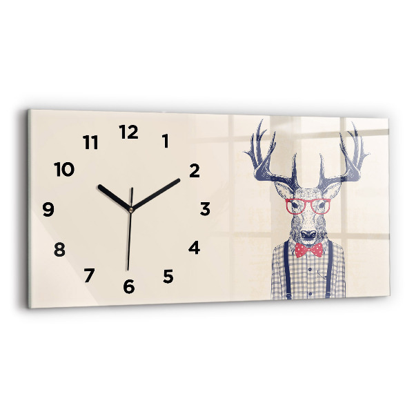 Horizontal wall clock Deer in a shirt