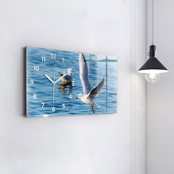 Horizontal wall clock Seagulls in Gdynia