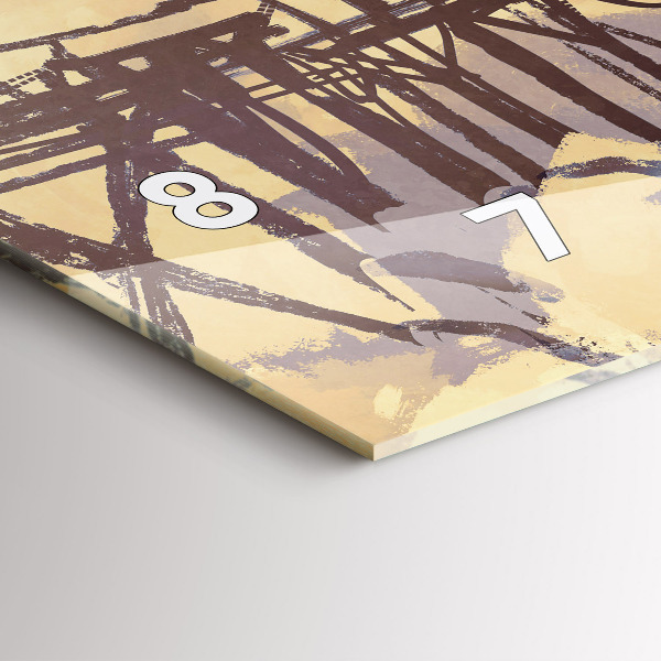 Horizontal wall clock Man on the old bridge