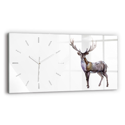 Horizontal wall clock Deer King of the Forest