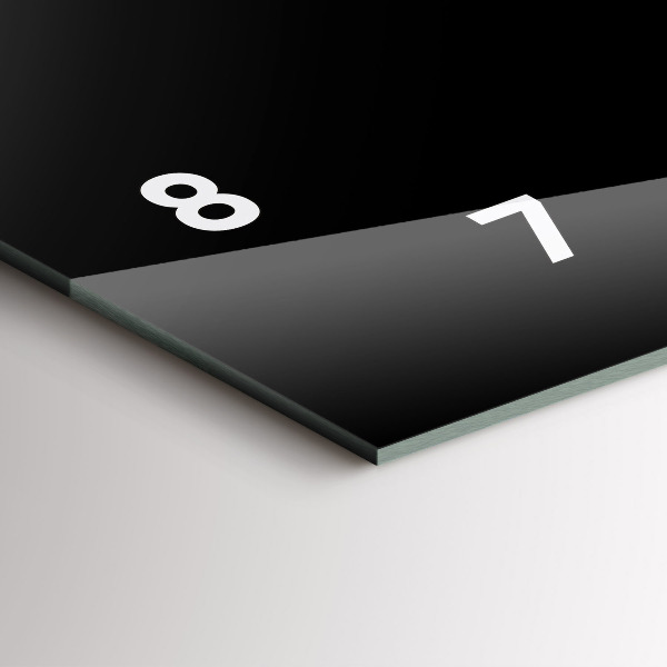 Horizontal wall clock Black metal abstraction