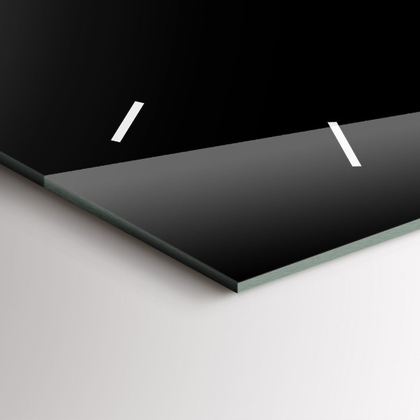 Horizontal wall clock Black metal abstraction