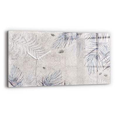 Horizontal wall clock Palm leaf