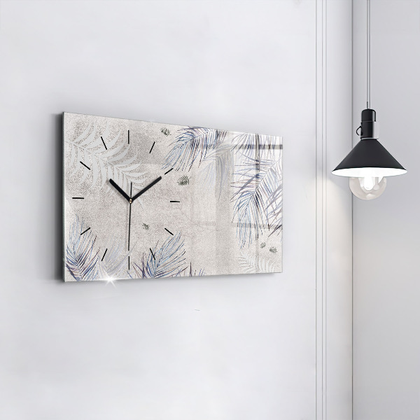 Horizontal wall clock Palm leaf