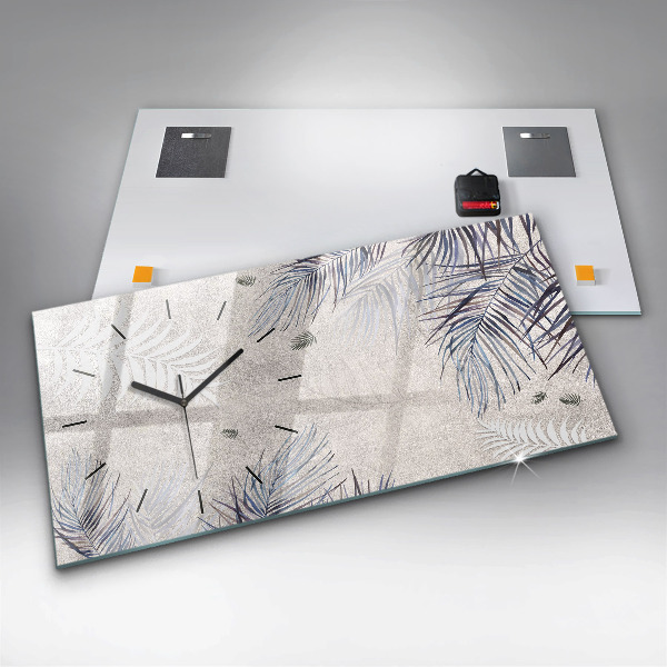 Horizontal wall clock Palm leaf