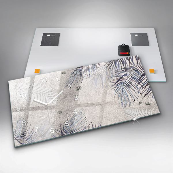 Horizontal wall clock Palm leaf