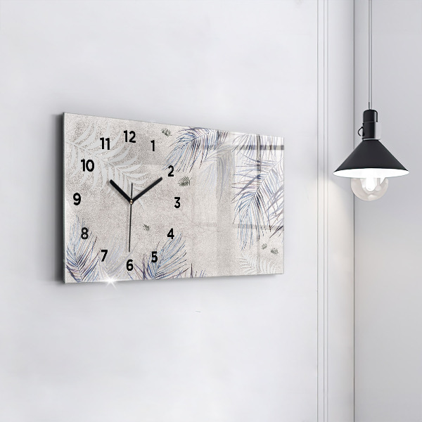 Horizontal wall clock Palm leaf