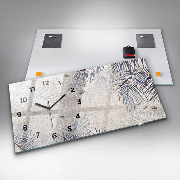 Horizontal wall clock Palm leaf