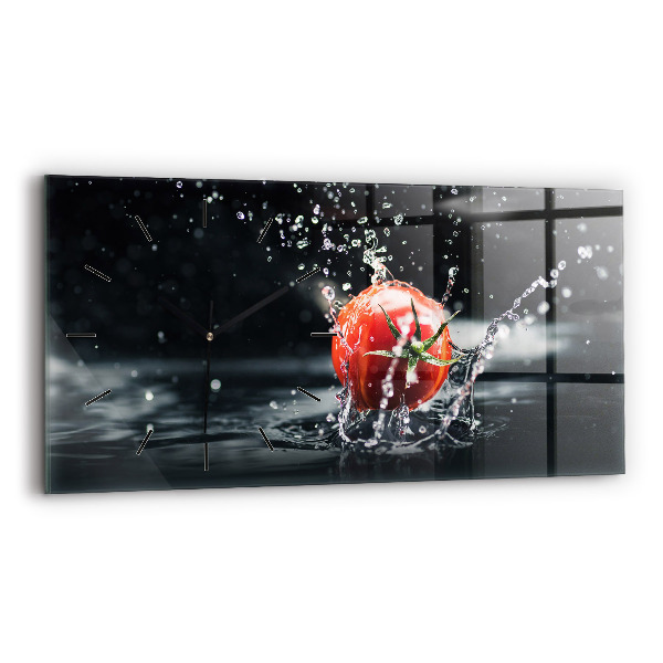 Horizontal wall clock Tomato