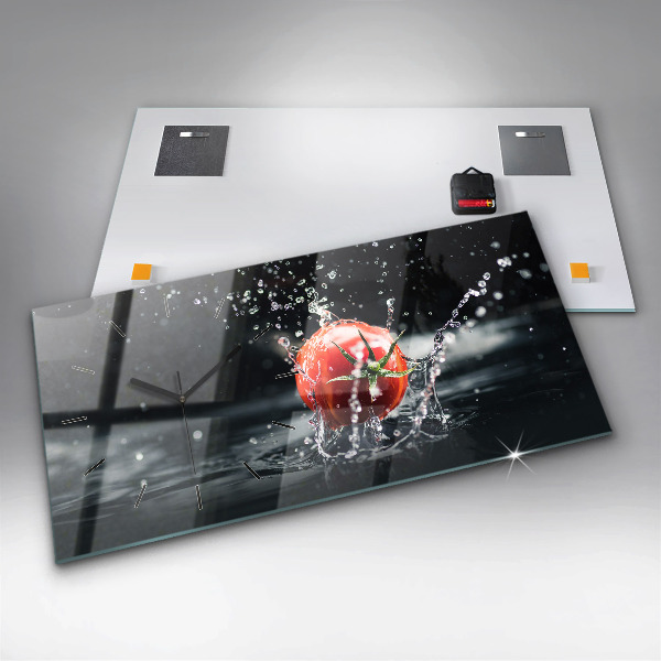 Horizontal wall clock Tomato
