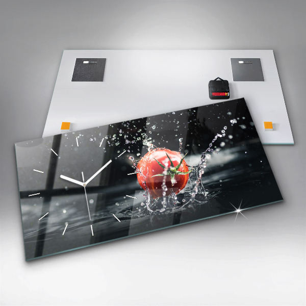 Horizontal wall clock Tomato