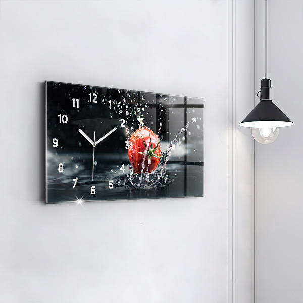 Horizontal wall clock Tomato