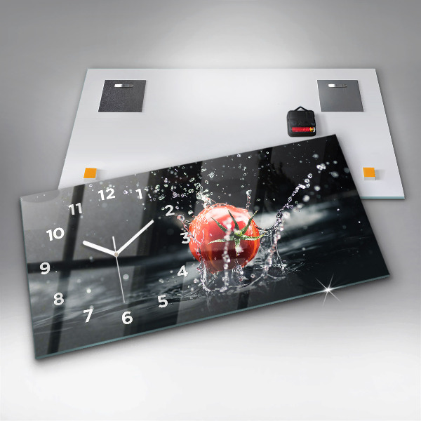 Horizontal wall clock Tomato