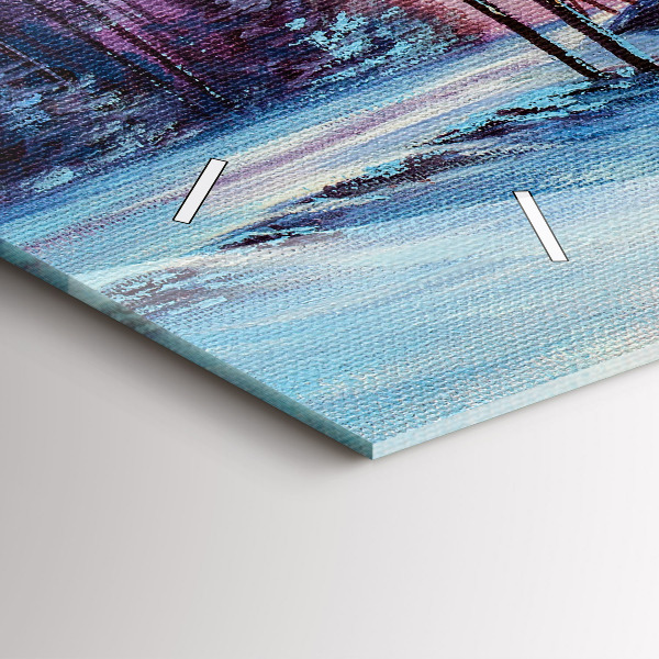 Horizontal wall clock Christmas tree and bridge