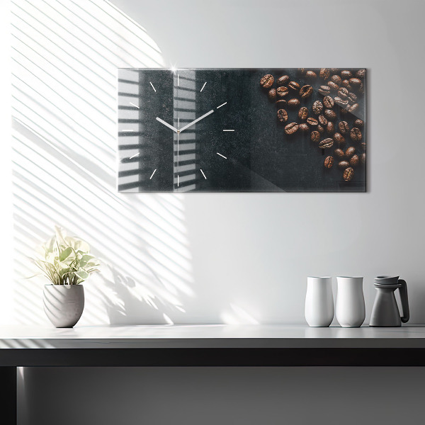 Horizontal wall clock Coffee beans