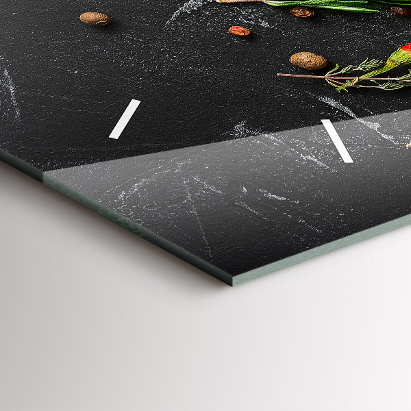 Horizontal wall clock Spices on the counter