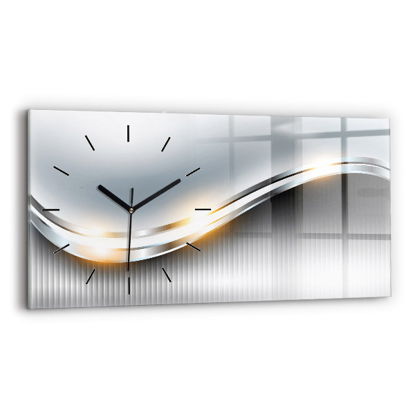 Horizontal wall clock Metal abstraction