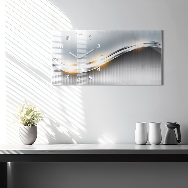 Horizontal wall clock Metal abstraction