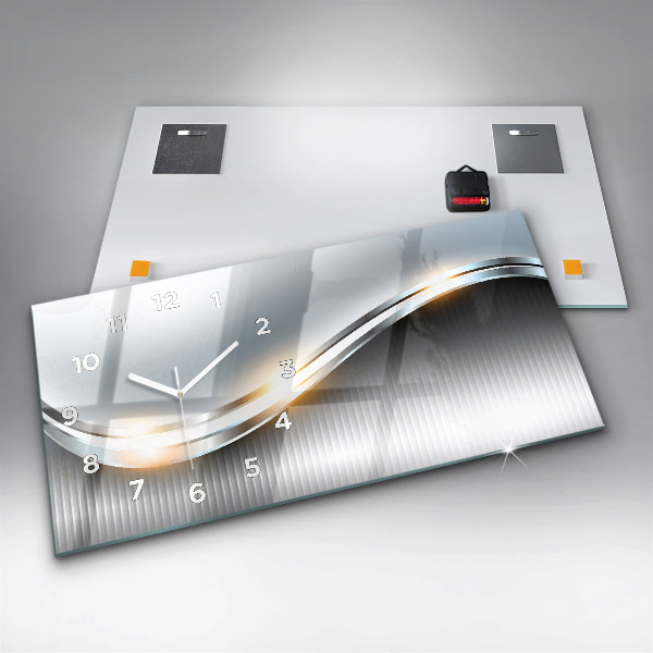 Horizontal wall clock Metal abstraction