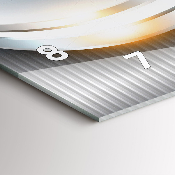 Horizontal wall clock Metal abstraction