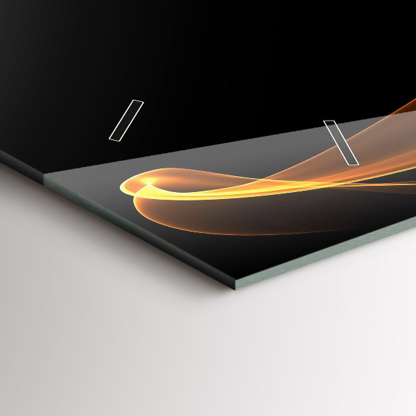 Horizontal wall clock Orange lines