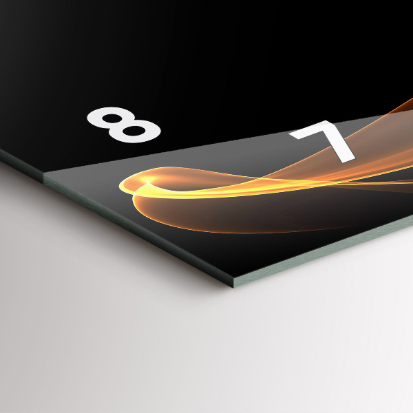 Horizontal wall clock Orange lines