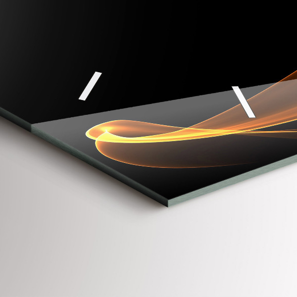 Horizontal wall clock Orange lines