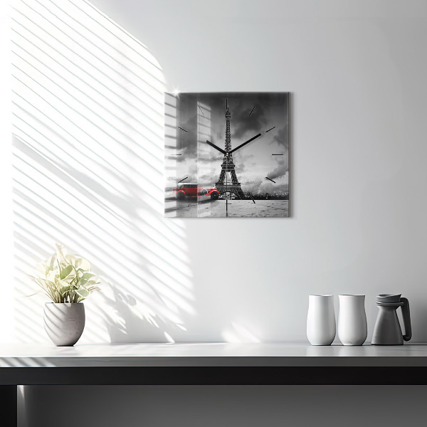 Square wall clock Effel Tower Paris