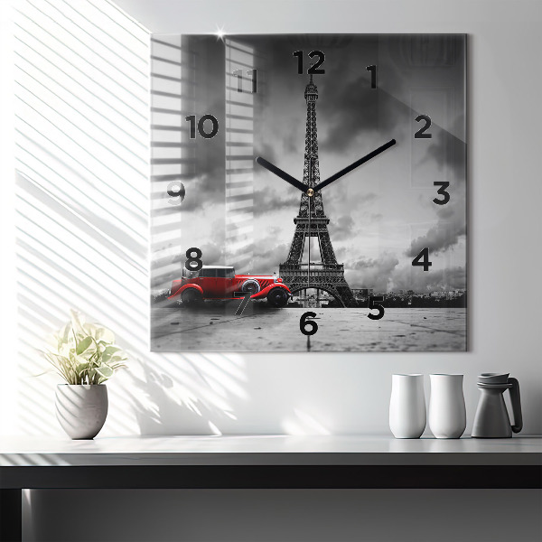 Square wall clock Effel Tower Paris